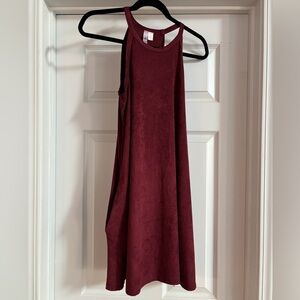 Rich Wine Sleeveless Dress Velvet